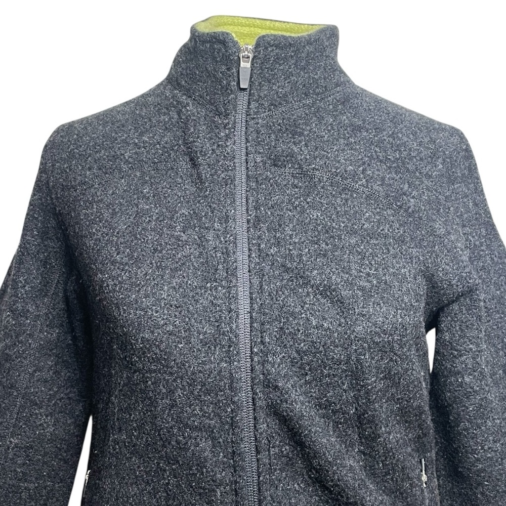 Ibex 100% Merino Wool Jacket Sweater Charcoal Gray Full Zip Fitted USA Made Med - Picture 4 of 16